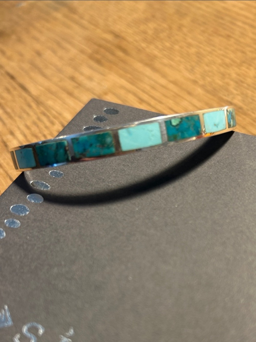 Silpada .925 Sterling Silver, Turquoise & Teal Inlay Bangle Bracelet